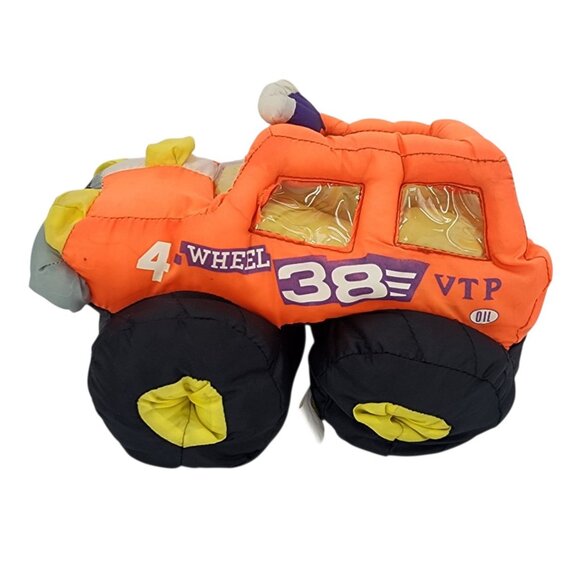 Vintage Good Stuff Monster Truck Plush Neon Orange 4 Wheel 38 BTP 1992 - Picture 1 of 13